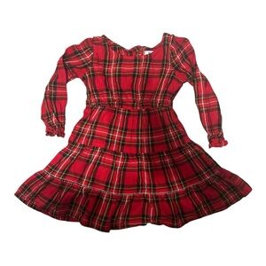 EUC Worn Once- Old Navy Girls Size 4T Holiday Plaid Long Sleeve Dress